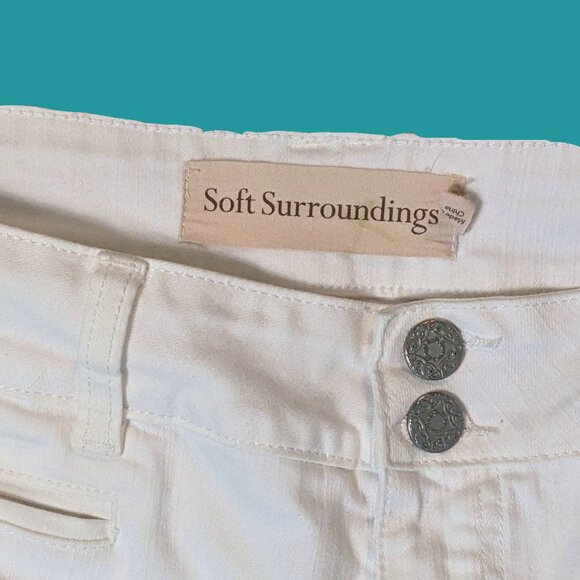 Soft Surroundings White Denim Jeans Size 14 Preowned - Picture 3 of 4